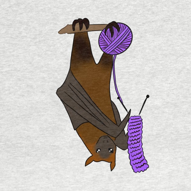 Knitty Crafty Bat Knitting Fruit Bat Art by JamieWetzel